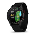 Garmin Approach S72 47 mm bisel titanio DLC gris carbón y correa negra