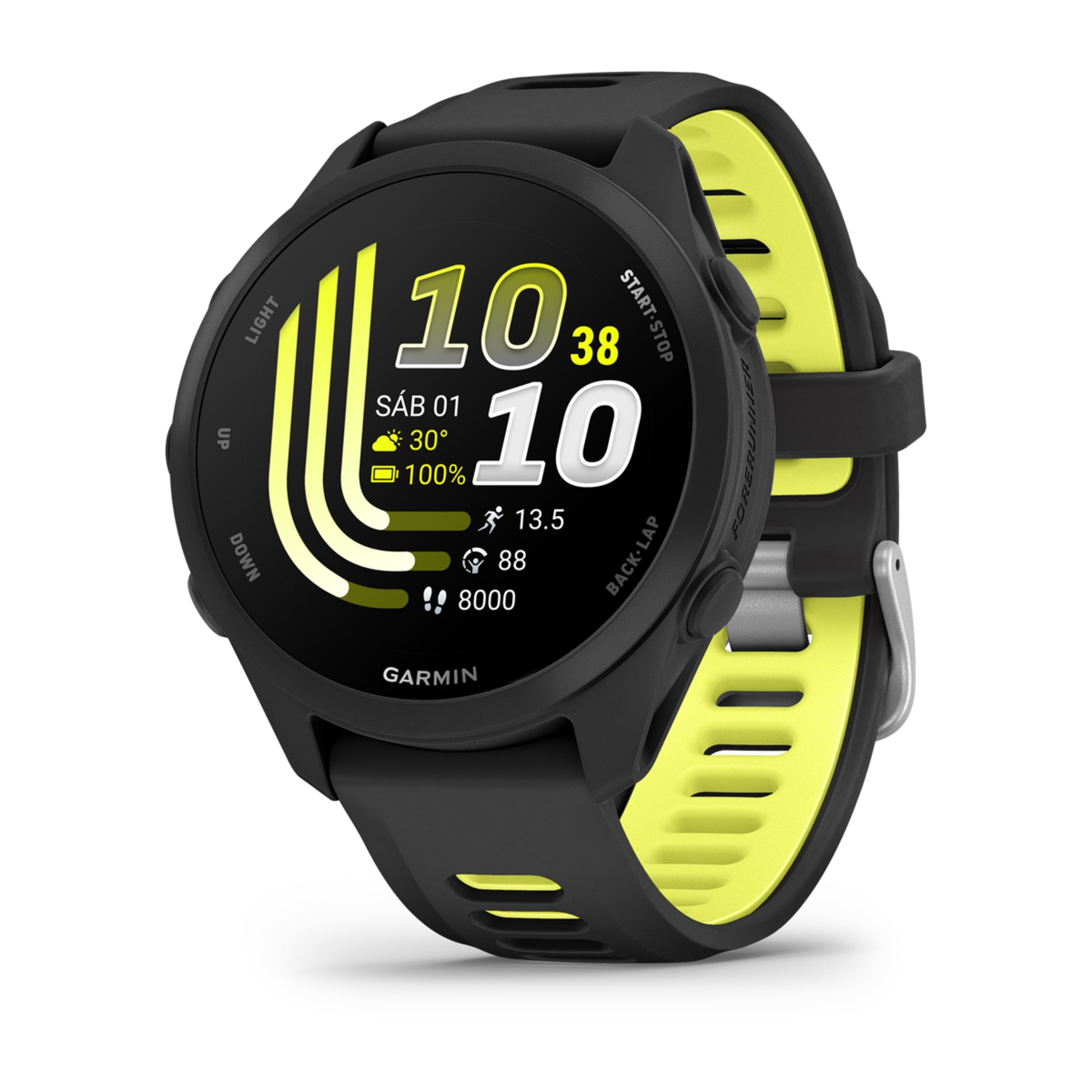Garmin Forerunner 170 negro con correa negro amarillo